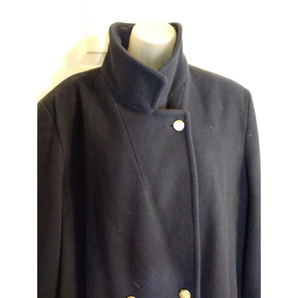 Forecaster Of Boston Wool Peacoat Coat Blue Gold Button Pockets Women's Sz 15/16 - Picture 2 of 9